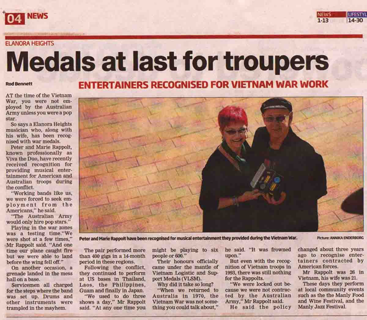 Manly Daily write up