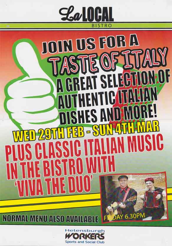 Italian music at a bistro near Wollongong